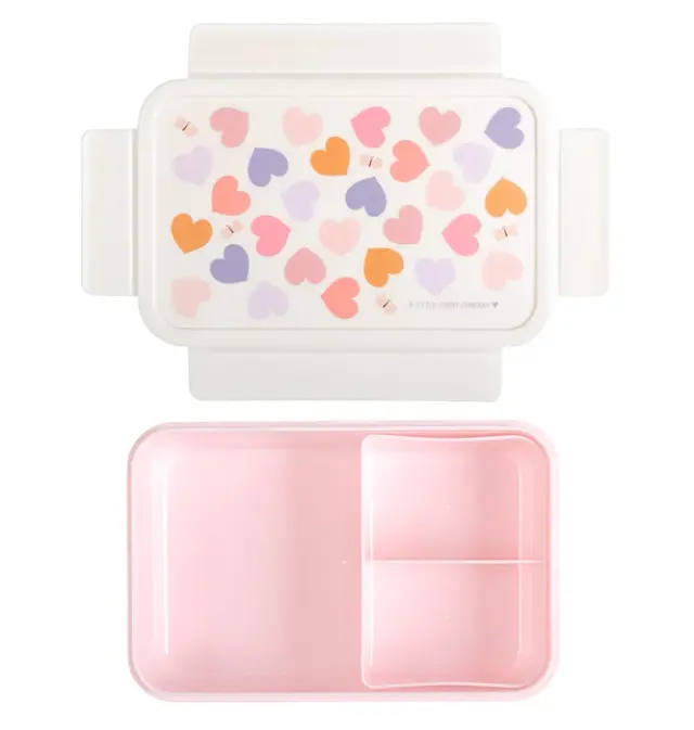 A Little Lovely Company Δοχείο Φαγητού με Χωρίσματα Bento Lunch Box Hearts BBHEMU80 2