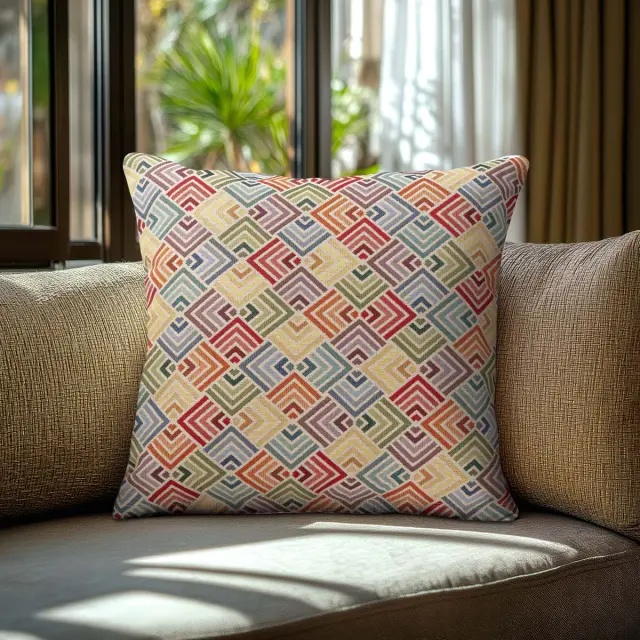 Beauty Home Μαξιλαροθήκη ΣΤΟΦΑ ΔΙΑΜΑΝΤΙΑ ΠΟΛΥΧΡΩΜΑ 45 x 45 cm 2