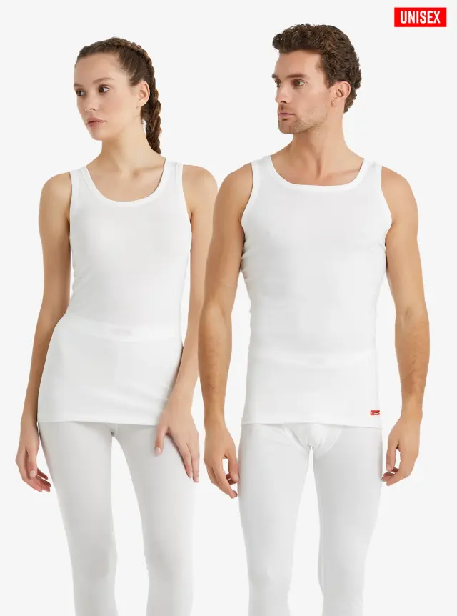 Blackspade Unisex Ισοθερμική Αμάνικη Φανέλα Επιπέδου 2 Λευκή