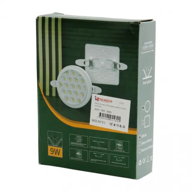 LED ΠΑΝΕΛ 9w ΜΕ ΤΡΟΦΟΔΟΤΙΚΟ TY-RH-009