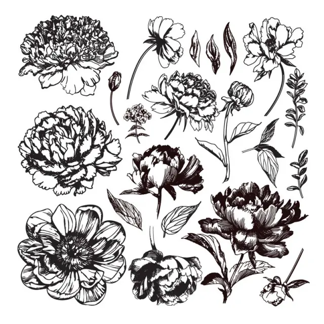 Σφραγίδα Re-design, Linear Floral, 30,5x30,5cm