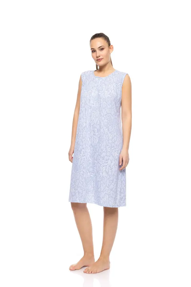 S1540 - Type - NIGHTGOWN CLASSIC ICE BLUE FLEUR - 3XL 2