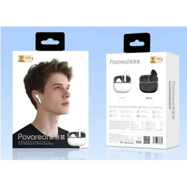 Pavareal V36 In-ear Bluetooth Handsfree Ακουστικά με Θήκη Φόρτισης Μαύρα 2