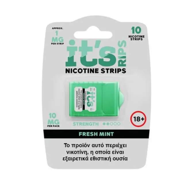 IT`S RIPS Fresh Mint Nicotine Strips 1mg (10τμχ)