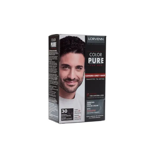 Lorvenn Color Pure Men Set 40ml | Απόχρωση 30 Καστανό