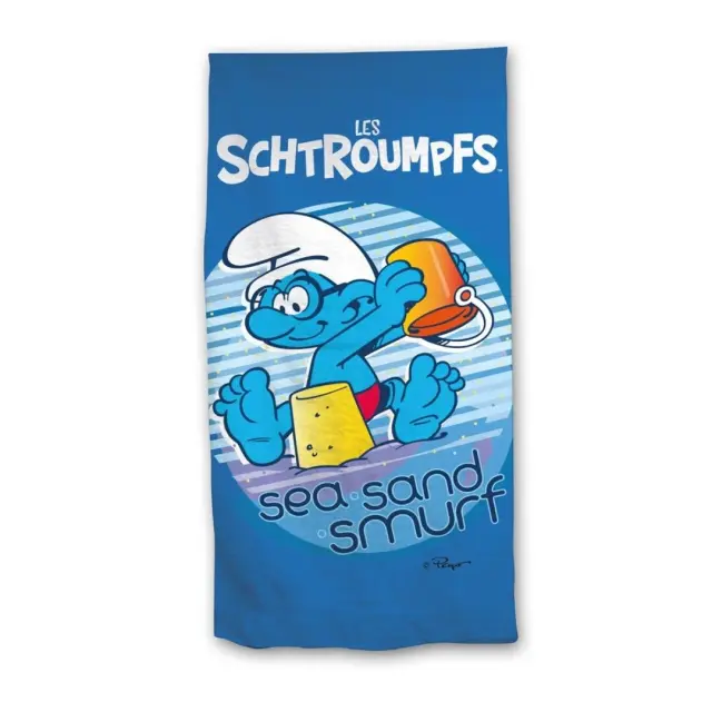 The Smurfs Village Life Πετσέτα Θαλάσσης + Μπάνιου 70×140cm 100% Polyester Fast Dry – AyMax