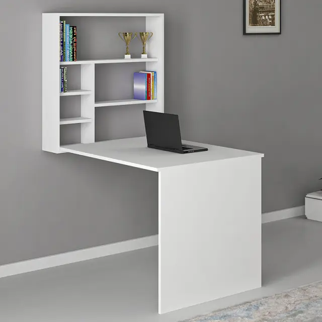 Γραφείο τοίχου ανοιγόμενο Ravin pakoworld λευκό 63x90x154εκ 2