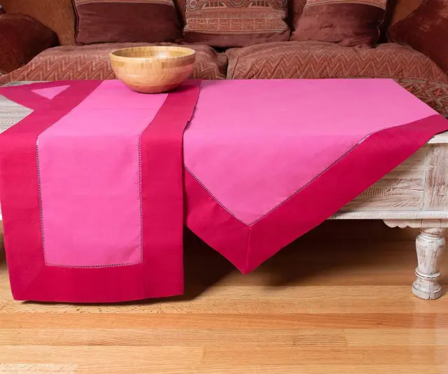 τραπεζοκαρέ (140cm x 140cm) bg17 φούξια/ανοιχτό μωβ - -