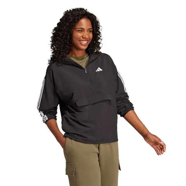 adidas Sportswear Women's 3Stripes Woven Windbreaker Μαύρο JE1312 (adidas Sportswear) - XSmall 3