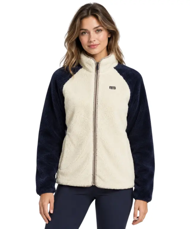 Norway Nautical School - Γυναικεία Ζακέτα Fleece Φούτερ 859903-OFFWHI Ιβουάρ/Μπλε 2
