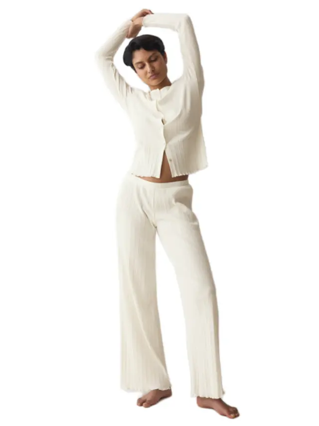 Triumph Versatile Rib Straight Trousers γυναικείο παντελόνι πυτζάμας 10229214-1