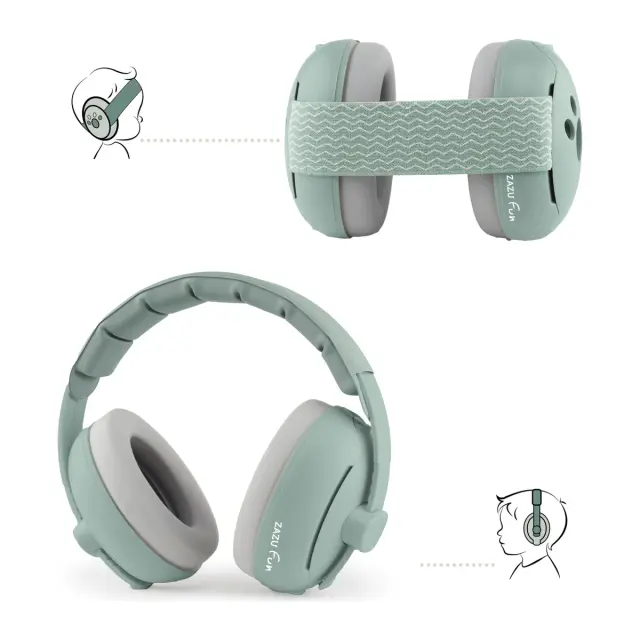 Zazu Fun Earmuffs Ωτοασπίδες Προστασίας Ακοής Πράσινο ZA-EAR-02