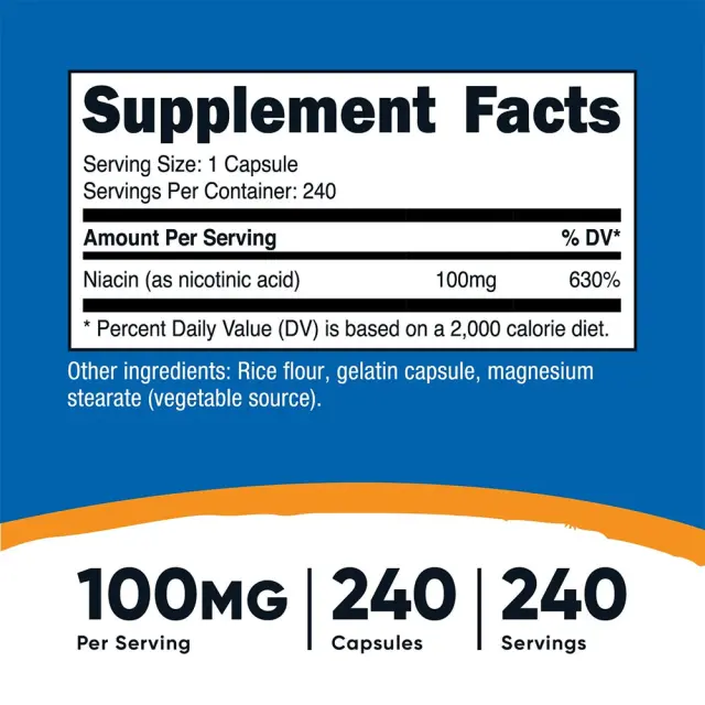 Nutricost Vitamin B3 Niacin 100 mg 2