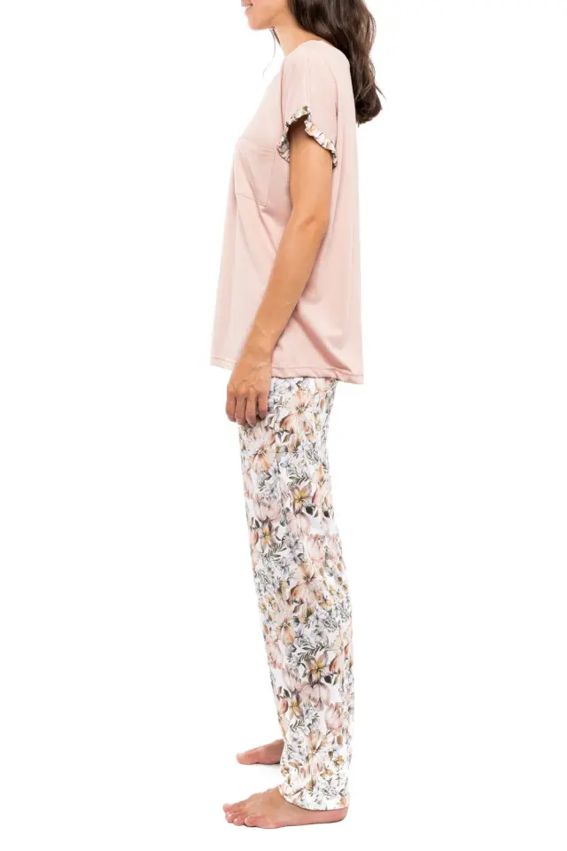 S1125 - Type - PYJAMA LONG PANTS YELLOW FLOWER - M 3