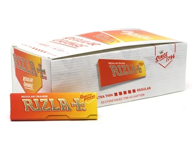 Χαρτάκια Rizla Πορτοκαλί 60 φύλλων Συσκ. 50 τμχ