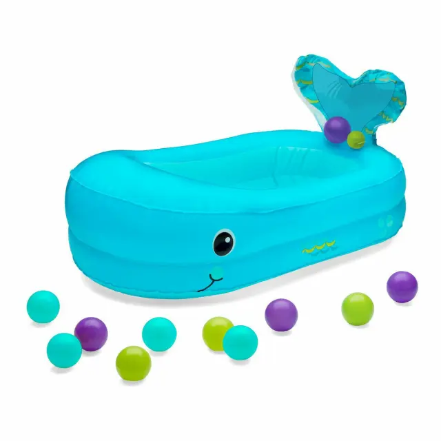 INFANTINO TOPSY TURVY - WHALE BUBBLE BALL INFLATABLE BATH TUB