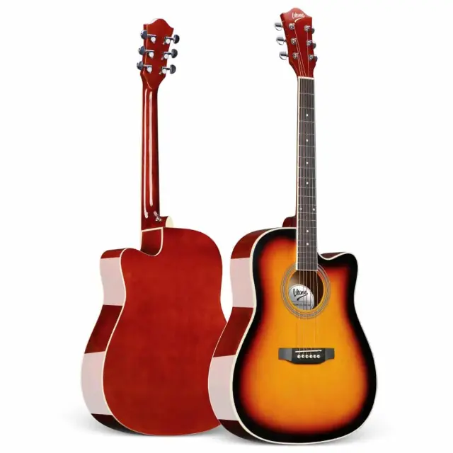 V-TONE AG TWO SB acoustic guitar 4/4 sunburst to learn for beginners picks strap spare strings cover chords adjustment key set 2