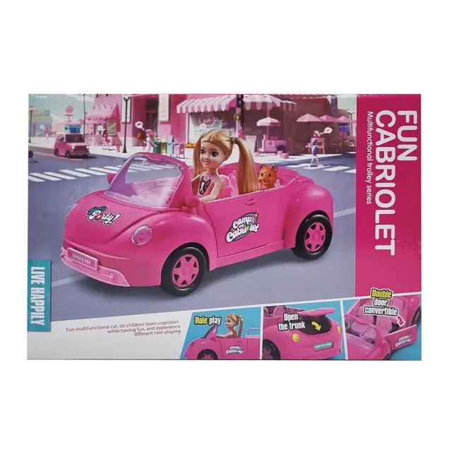 Fun Cabriolet – Ροζ Καμπριολέ με Κούκλα + Αξεσουάρ Πικνίκ | 4τμχ 3