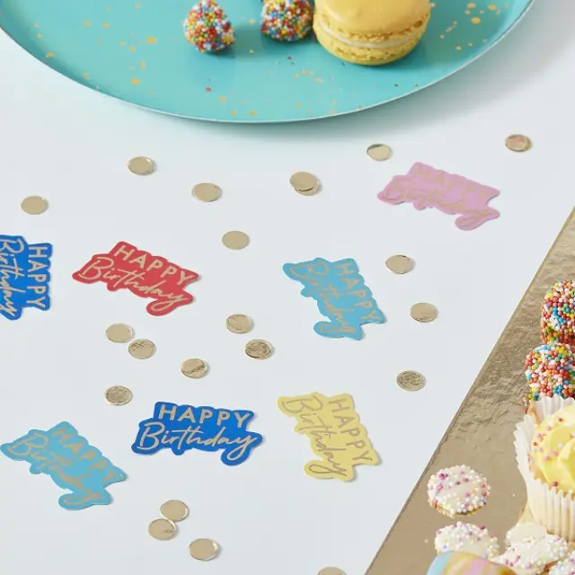 Κομφετί Ασορτί Multi-Coloured Happy Birthday / 13 γρ
