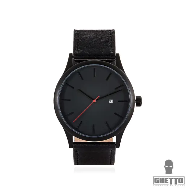 Ghetto Wrist Analog Quartz watch No-Name minimalist Black