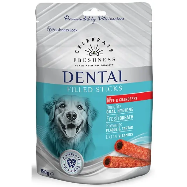 Celebrate Freshness Dental Filled Sticks Beef Cranberry για Σκύλους 150gr Μονόχρωμο