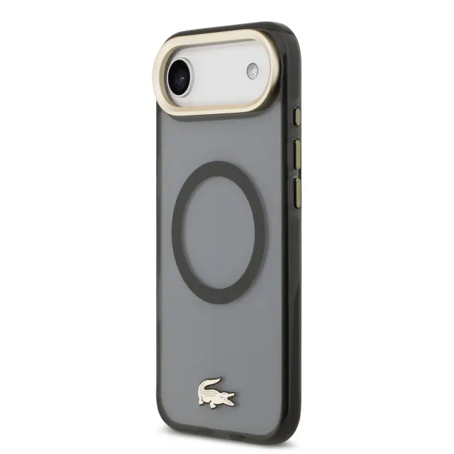 Lacoste PC/TPU Frosted Finish Gold Logo MagSafe Case for iPhone Air Black 2