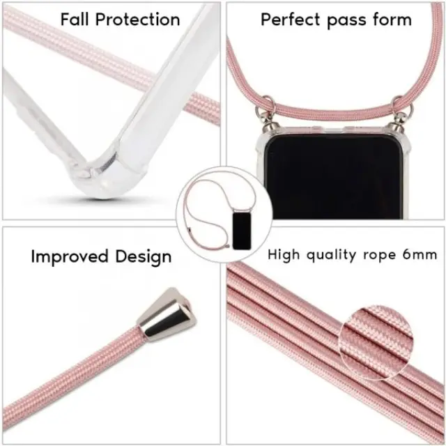 Θήκη Σιλικόνης με Κορδόνι Sonique Armor Clear Xiaomi Redmi Note 15 Pro 5G Μπλε Γκρι 3