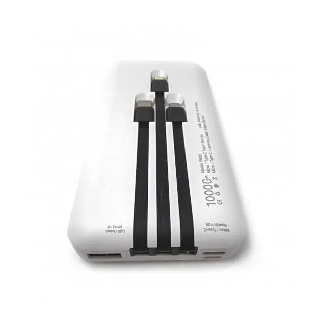 Ezra Pb55 Power Bank 10000mAh με Θύρα USB-A και Θύρα USB-C Λευκό 3