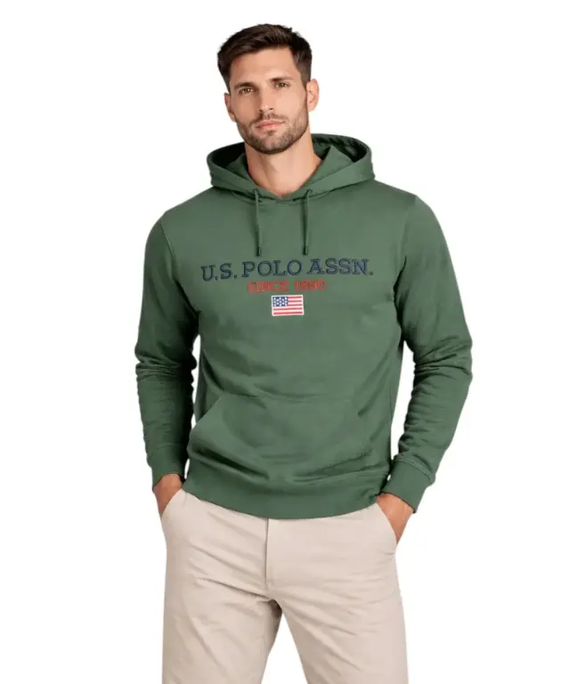 U.S. Polo Assn. - Ανδρικό Φούτερ με Κουκούλα 64460-53223-249 Πράσινο - XL
