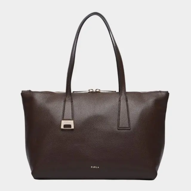 Furla - Γυναικεία Δερμάτινη Τσάντα Ώμου/Χειρός Olivia M Tote WB01977-HSF000-4284S Καφέ