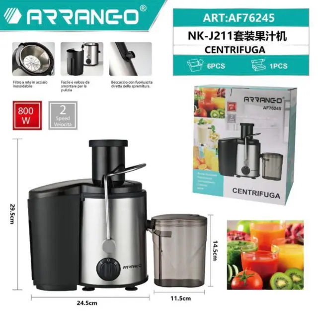 Arrango NK-J211 Αποχυμωτής 800W Μαύρος 2