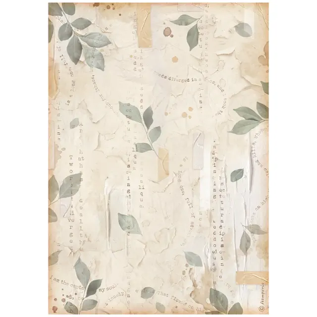 Ριζόχαρτο ντεκουπάζ Stamperia 21x29cm A4, Secret Diary, Leaves