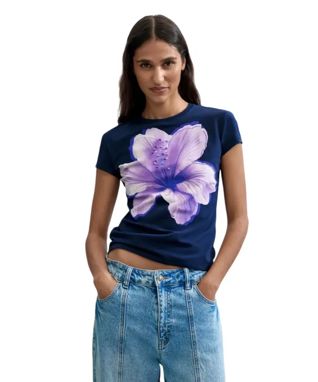 Desigual - Γυναικεία Μπλούζα T-Shirt Yokohama 26WWTK51-5000 Μπλε