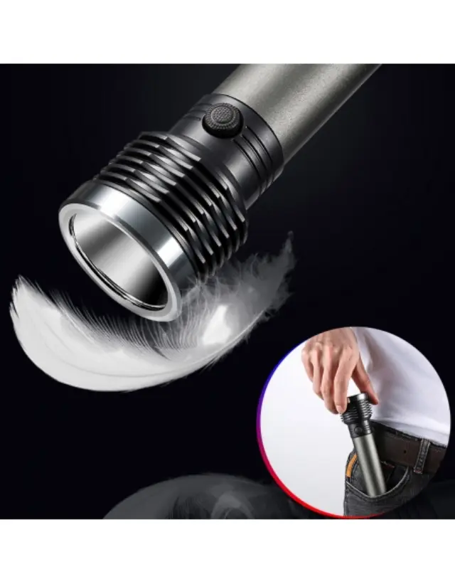 PLATINET TORCH FLASHLIGHT ALUMINIUM 3W GREY 3