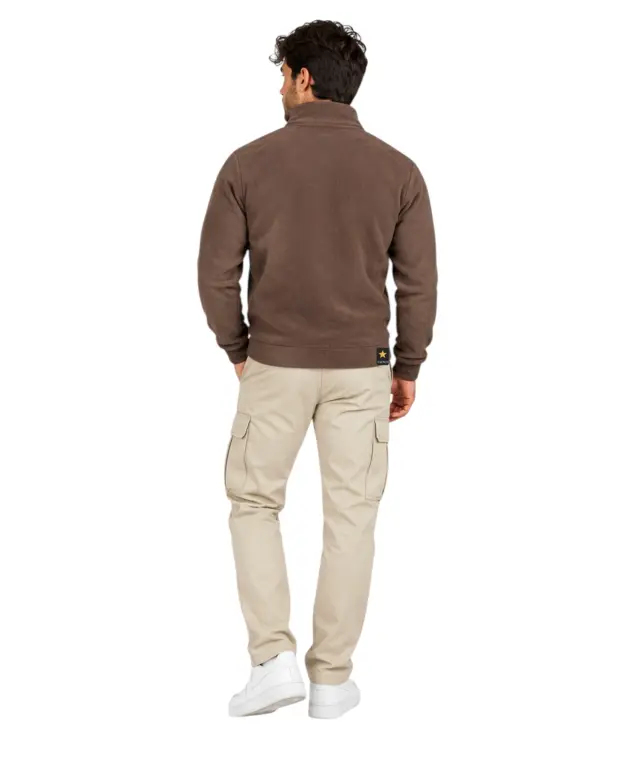 Accademia Militare - Ανδρική Ζακέτα Φούτερ Fleece W6S737-5642-054 Καφέ 3