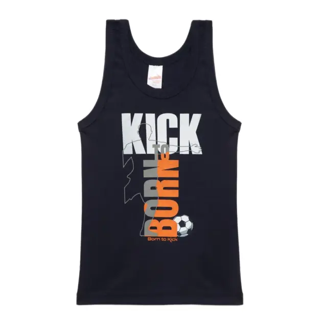 Minerva Παιδικό Φανελάκι Αγόρι Τιράντα Born To Kick, Χρώμα Μαρίν - 6 Y