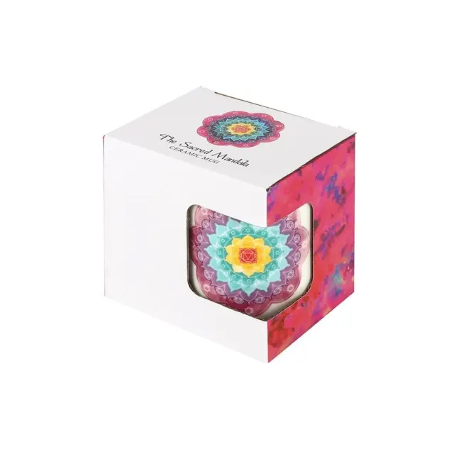 Κούπα Λευκής Πορσελάνης με σχέδιο Seven Chakras Mandala 300ml 2