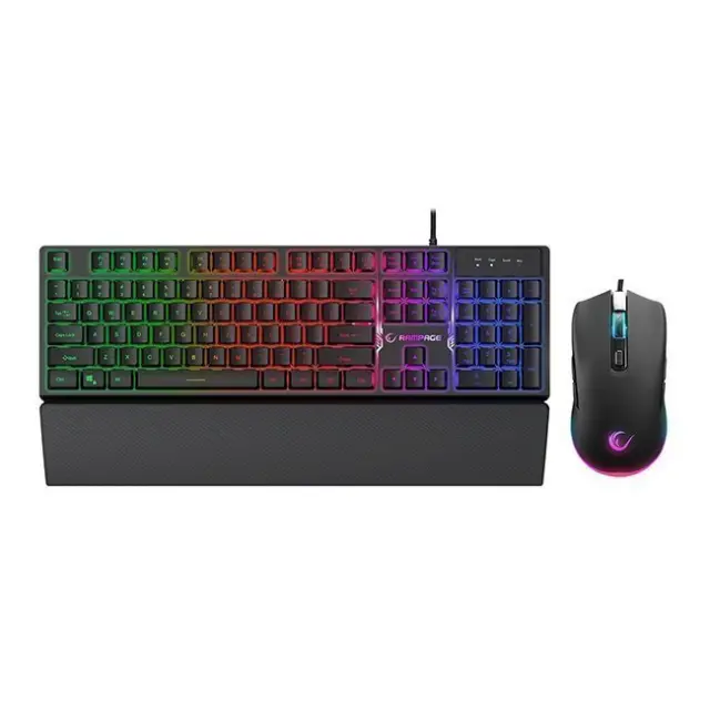Rampage Gaming Keyboard & Mouse Set Fortuna Black (KM-RX7BLACK)