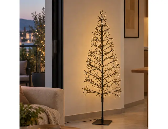 Διακοσμητικό δέντρο με 160 φωτάκια LED και ύψος 120cm - Θερμό Λευκό AX5307840