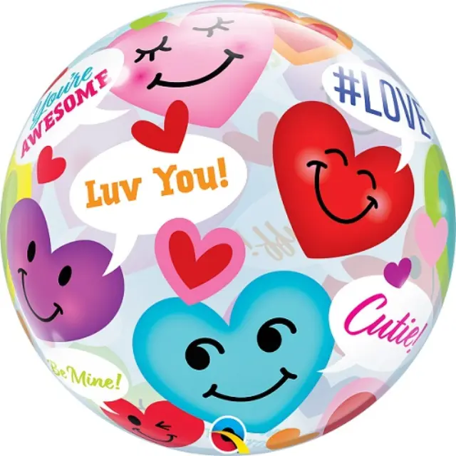 Bubble Μονό 22 Smiling Hearts / ΚΑΡΔΙΑ 56 εκ