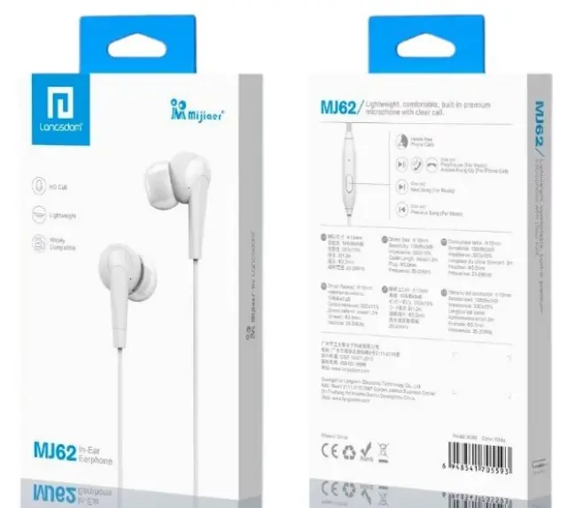 Ενσύρματα ακουστικά - MJ-62 - 705593 - White 2