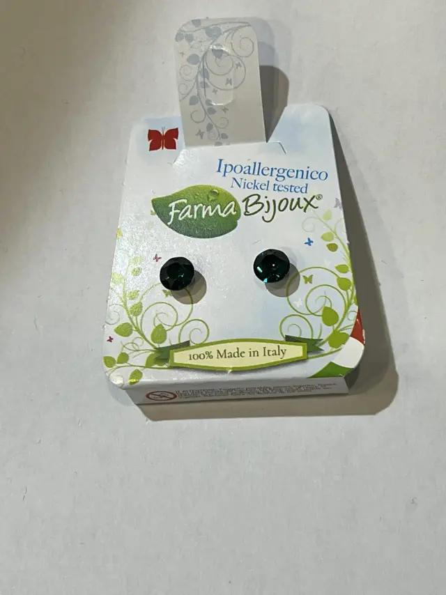 Farma Bijoux Υποαλλεργικά Σκουλαρίκια Πράσινος Κρύσταλλος 6.2mm (BE 65C15) 2