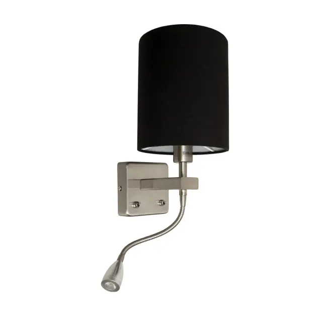 Hat 04033/MC/B Απλίκα τοίχου νίκελ ματ/μαύρη Nickel
