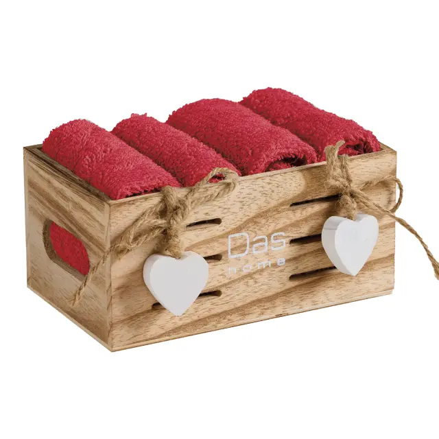Σετ 4 Τεμ Λαβέτες 30x30 Soft Das Home 4009 Red 100% βαμβακερό