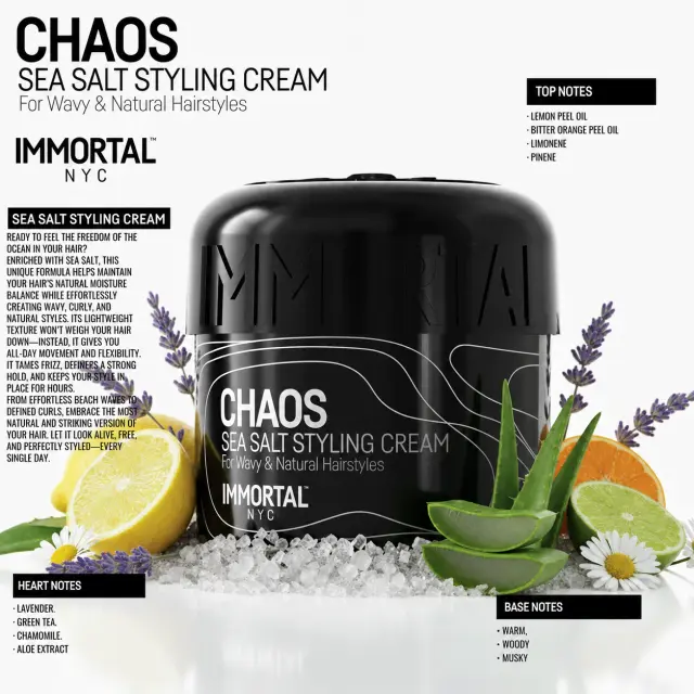 Immortal NYC Chaos Sea Salt Styling Cream 500ml 2