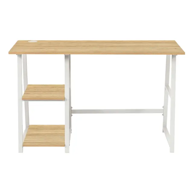 Γραφείο εργασίας Ron Unihome με ράφια mdf σε απόχρωση φυσικού ξύλου/Λευκό 120x50x73εκ 2