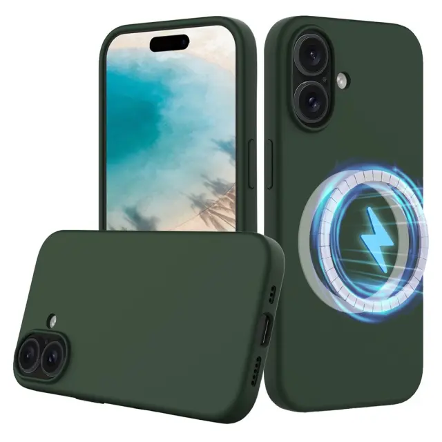 Θήκη Σιλικόνης με MagSafe για iPhone 16 Plus -Dark Green OEM