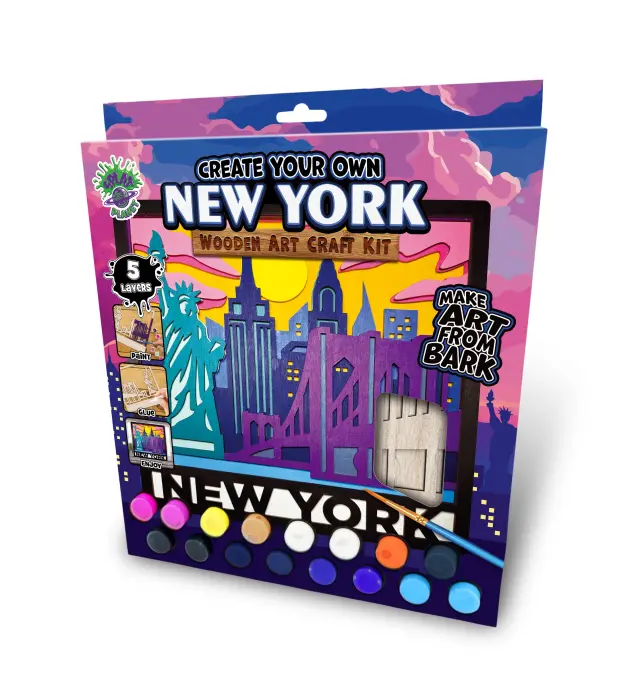 Splat Planet 3D Ξύλινη Κατασκευή Ζωγραφικής / Wooden Art Craft Kit: New York 3