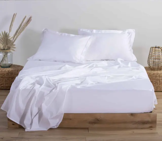 Σεντόνι Βαμβακοσατέν King Size (180x200+35) Με Λάστιχο Elements Nef Nef White