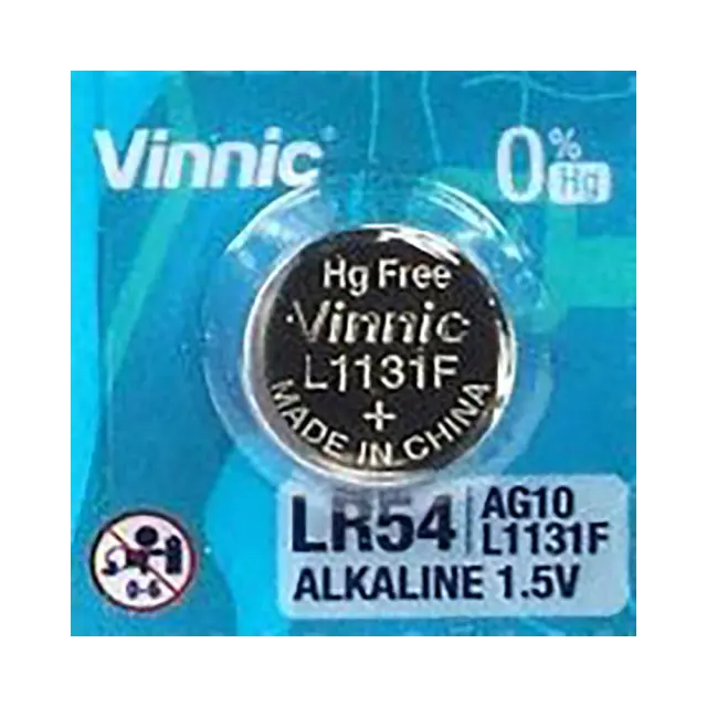 Buttoncell Vinnic G10 / AG10 / 189 / LR1130 / LR1131 / LR54 Τεμ. 10 με Διάτρητη Συσκευασία